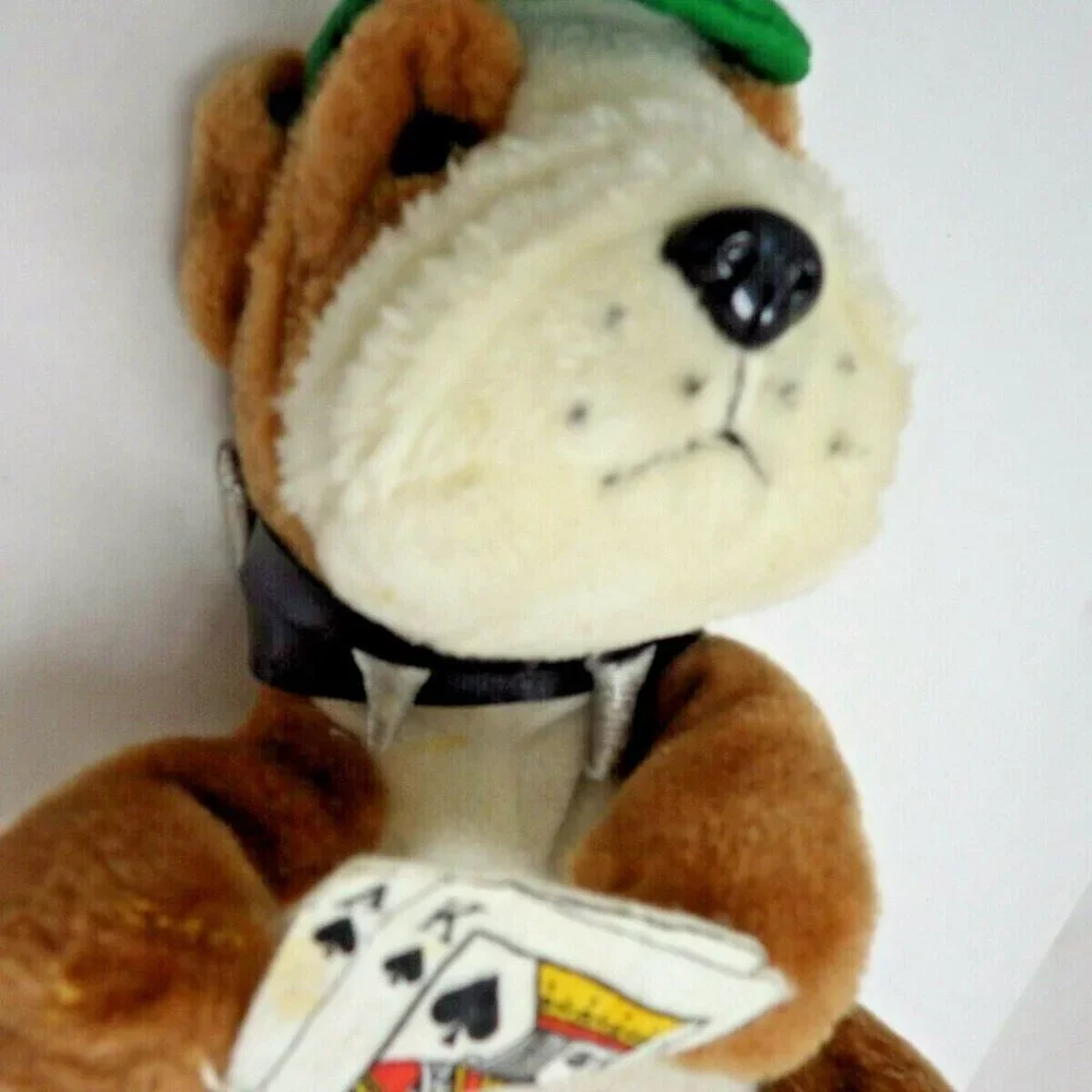 Big T Concessions Bull Dog Dealler Pit Boss Brown Stuffed Plush Spike Collar